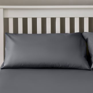 An Image of The Willow Manor Easy Care Percale Housewife Pillowcase Pair - Charcoal