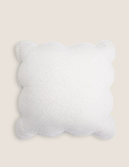 An Image of M&S Pure Cotton Embroidered Trapunto Cushion