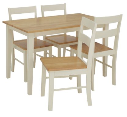 An Image of Habitat Chicago Solid Wood Round Table & 4 Two Tone Chair