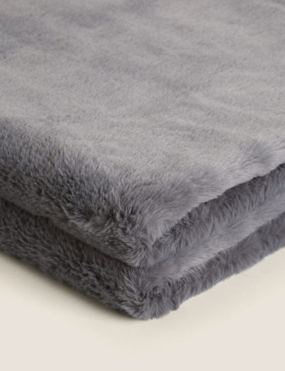 An Image of M&S Supersoft Faux Fur Throw