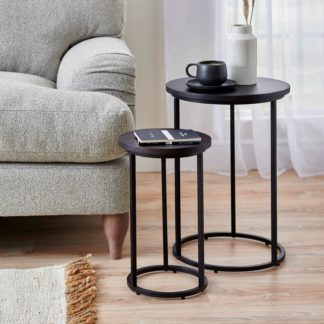 An Image of Trent Nest of Tables Black Mango Wood Black