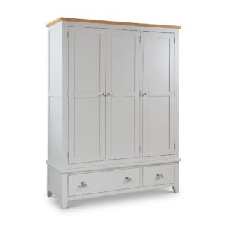 An Image of Richmond Grey and Oak 3 Door Wooden Combination Wardrobe