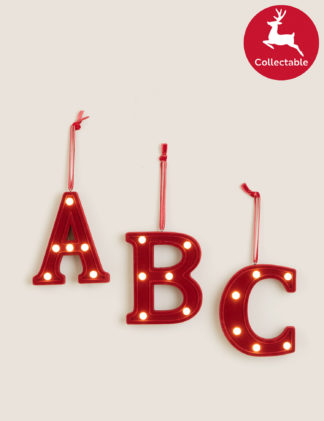 An Image of M&S Red Velvet Light Up Letter Decoration