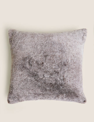An Image of M&S Luxury Large Faux Fur Cushion