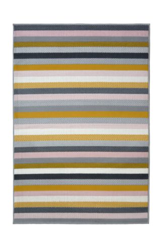 An Image of Homemaker Pastel Stripe Rug - 160x230cm - Multicoloured