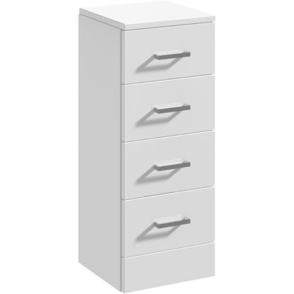 An Image of Balterley Orbit 300x300mm 4 Drawer Unit - Gloss White