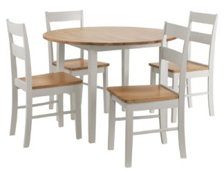 An Image of Habitat Chicago Solid Wood Round Table & 4 Two Tone Chair