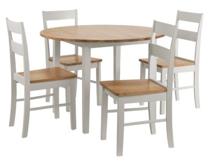 An Image of Habitat Chicago Solid Wood Round Table & 4 Two Tone Chair