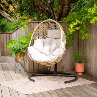 An Image of Singapore Hanging Egg Chair Natural (Brown)