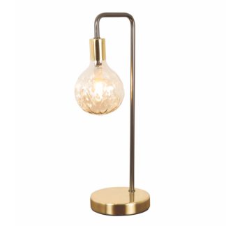 An Image of Cognac Table Lamp - Black and Satin Gold