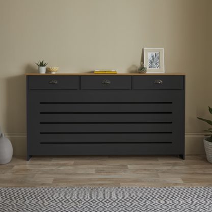 An Image of Banbury Large Radiator Cover Black