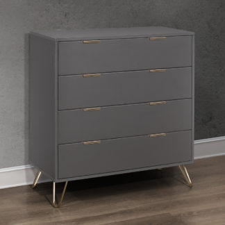 An Image of Arlo Charcoal Wooden 4 Drawer Chest