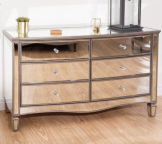 An Image of Elysee Mirrored 6 Drawer Wide Chest