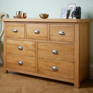 An Image of Woburn Oak Wooden 4+3 Drawer Chest