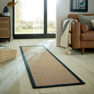 An Image of Sisal Border Runner Sisal Border Black