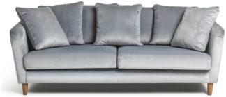 An Image of Habitat Roman 3 Seater Fabric Sofa - Blue