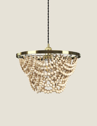 An Image of M&S Aurelia Wooden Beaded Easy Fit Lamp Shade