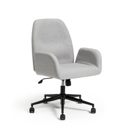 An Image of Habitat Clarice Fabric Office Chair - Grey