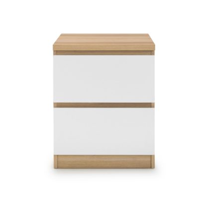 An Image of Jupiter 2 Drawer Bedside Table White