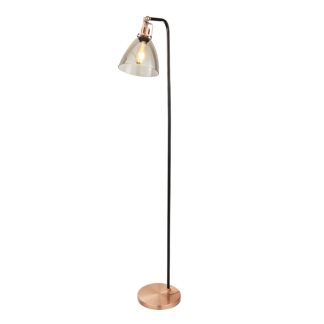 An Image of Decan Floor Lamp - Smoke & Copper