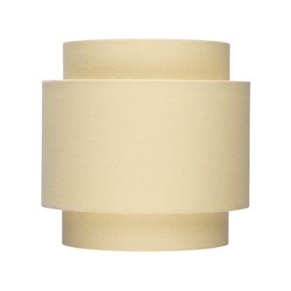 An Image of Finn Tier Drum Lemon Linen Shade - 25cm