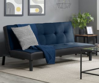 An Image of Aurora Blue Fabric Sofa Bed