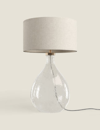 An Image of M&S Iris Glass Large Table Lamp