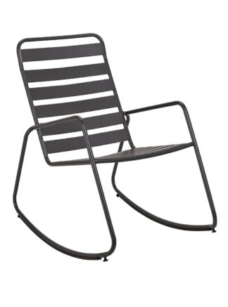 An Image of Argos Home Steel Garden Rocking Chair - Charcoal