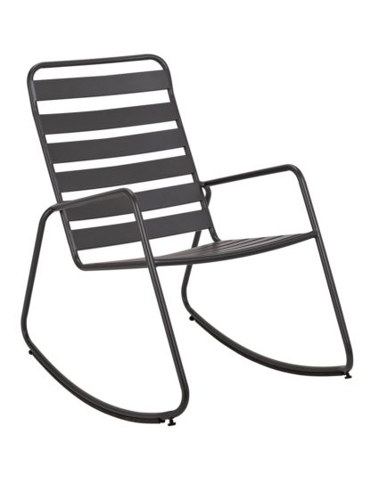 An Image of Argos Home Steel Garden Rocking Chair - Charcoal