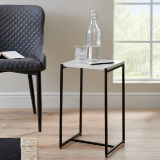 An Image of Monte White Marble Side Table Marble