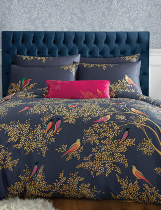 An Image of M&S Sara Miller 2 Pack Pure Cotton Smokey Birds Pillowcases