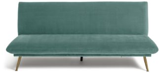 An Image of Habitat Matteo Velvet Sofa Bed - Teal