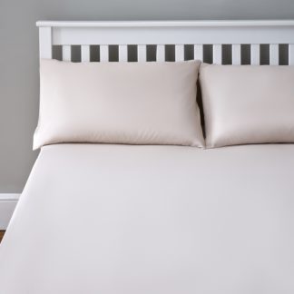 An Image of The Willow Manor Easy Care Percale Double Fitted Sheet - White