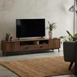 An Image of Fulton Extra Wide Pine TV Unit Pine (Brown)