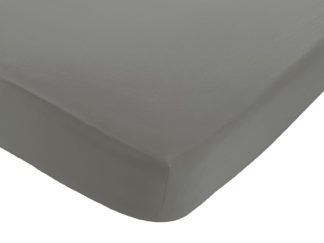 An Image of Habitat Washed Grey 30cm Fitted Sheet - Double