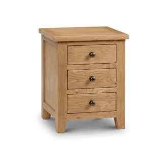 An Image of Marlborough 3 Drawer Bedside Table Mid Oak (Brown)