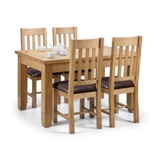 An Image of Astoria 4 Seater Dining Set Mid Oak (Brown)
