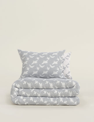 An Image of M&S Cotton Blend Bird Print Bedding Set