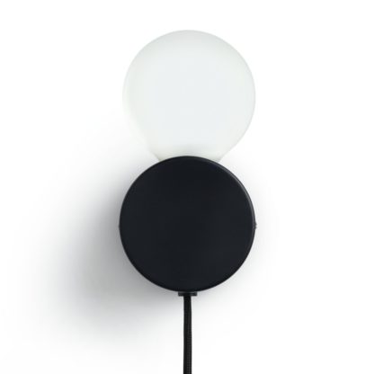 An Image of Habitat Wells Plug In Wall Light - Black