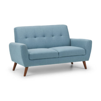 An Image of Monza Blue Fabric 2 Seater Sofa
