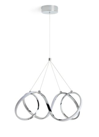 An Image of Habitat Spiral LED Pendant Ceiling Light - Chrome