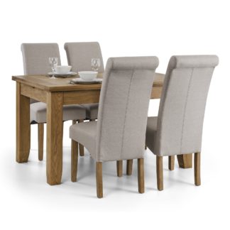 An Image of Astoria Dining Table and 4 Rio Chairs Set Mid Oak (Brown)