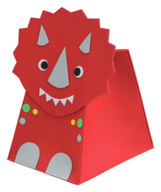 An Image of Argos Home Triceratops Dino Felt Kids Storage Bag - Red