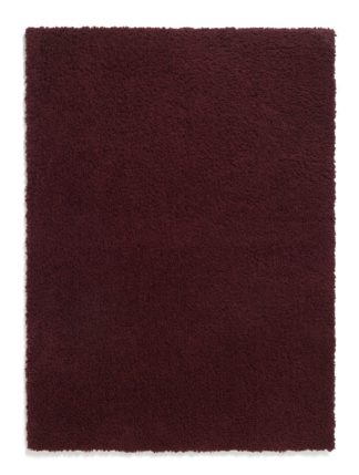 An Image of Habitat Recycled Cosy Plain Shaggy Rug - 80x150cm - Berry