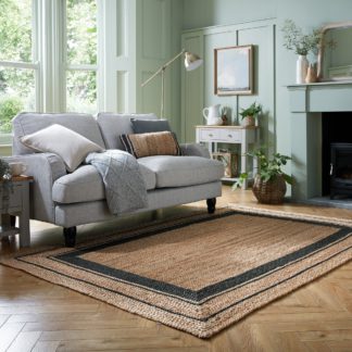 An Image of Stanford Border Jute Rug Stanford Border Natural and Navy