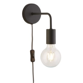 An Image of Jay Plug In Wall Light - Charcoal