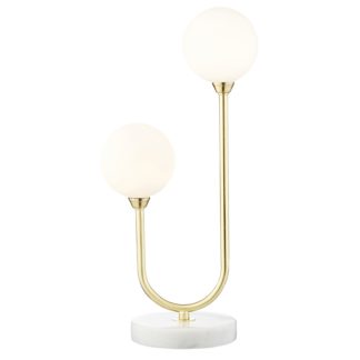 An Image of Delta Marble Table Lamp - Brass & Opal