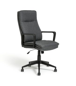 An Image of Habitat Tully Fabric Office Chair - Grey