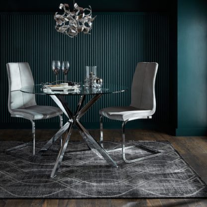 7b0420e545f261f5b005f3497e0130b0d6ff1d6331eab2d15e58da7d621bcb05.jpg An Image of Neris Luxe Rug Neris Grey