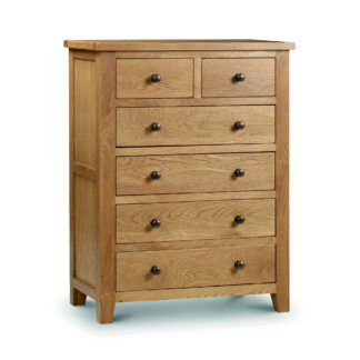 An Image of Marlborough 6 Drawer Chest Mid Oak (Brown)